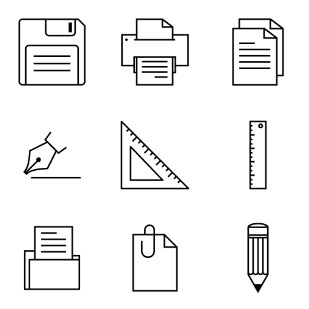 Office set icon sets preview