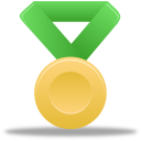 Metal gold green icon