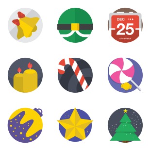 Christmas Flat icon sets preview
