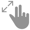 two, fingers, resize, out icon
