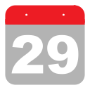 nine, two, schedule, calendar, twenty-nine, event, hovytech icon