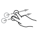 flick, finger, two, gestureworks icon