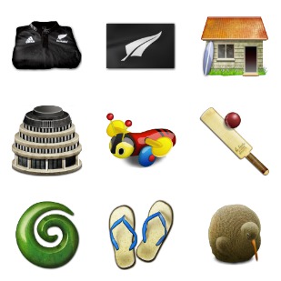 New Zealand icon sets preview