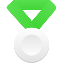 Silver metal green icon