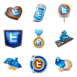 Vector Twitter icon sets preview