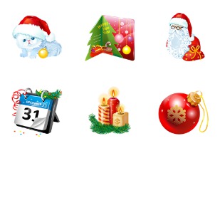 Plastic New Year icon sets preview