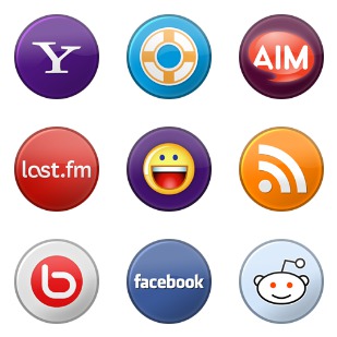 Circular Social Media icon sets preview