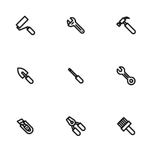 Hand tools icon sets preview