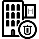 Delete hotel symbol icon