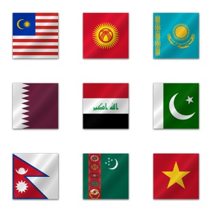 Asian Flags icon sets preview