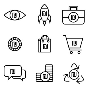 Currency - Shekel Vol 1 icon sets preview