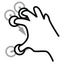 finger, three, gestureworks, scale icon