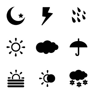 Vector Weather icon sets preview