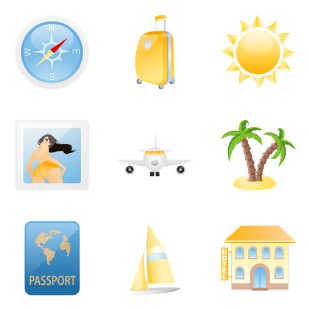 Summer Holiday icon sets preview
