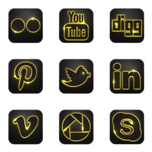 Neon Glow Social icon sets preview