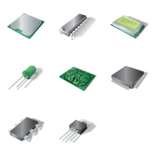 Electronic 3D icon sets preview