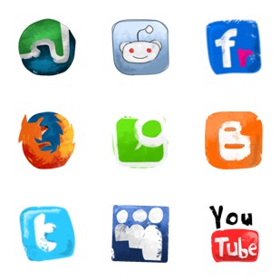 Hand Drawn Social icon sets preview