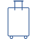 suitcase on wheels, briefcase, suitcase, baggage, case, luggage, bag icon