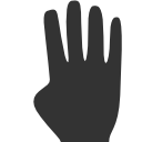 fingers, four icon