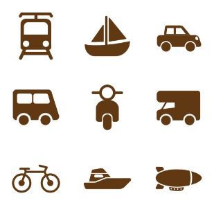 Travel icon sets preview