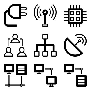 Electronics icon sets preview