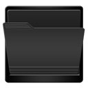 Black, Folder, Open icon