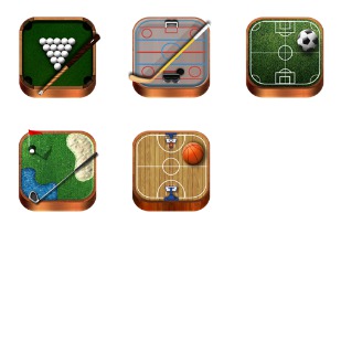 Wooden Sports icon sets preview