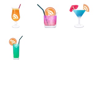 RSS Drink Cocktail Party icon sets preview