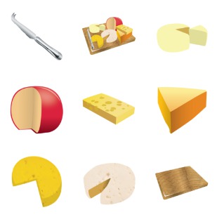 Cheese icon sets preview