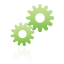 green, gears icon