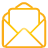 basic, yellow, open, mail icon