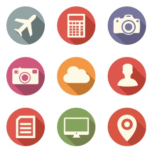 Long Shadow Media icon sets preview