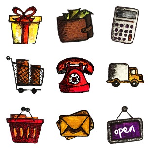 Hand-Drawn E-Commerce icon sets preview