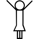 Girl with hands up icon