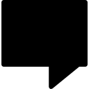 Message rectangular filled speech bubble icon