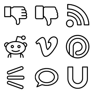Social Media set icon sets preview