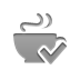 coffee, checkmark icon