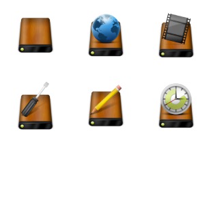 Wooden Drivers icon sets preview