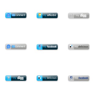 Social Web Buttons icon sets preview