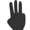 Fingers, Three icon