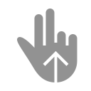 swipe, two, fingers, up icon