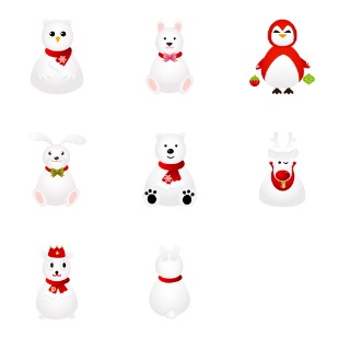 White Animals icon sets preview