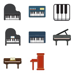 Piano keyboard icon sets preview