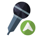 microphone up, up, microphone icon