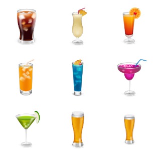 Drinks icon sets preview