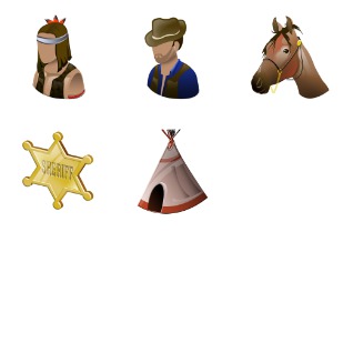 Wild West icon sets preview