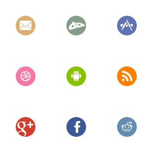 Round Simple Social Media icon sets preview
