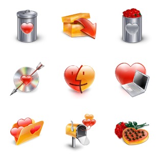 Saint Valentines Day icon sets preview