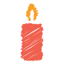 candle, christmas, light, celebration, scribble, birthday, fire icon