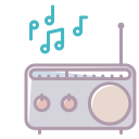 music, device, electronics, sound, volume, radio, notes icon